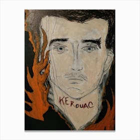 Jack Kerouac  orange and black Canvas Print