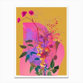 Gypsophila 4 Neon Flower Collage Canvas Print