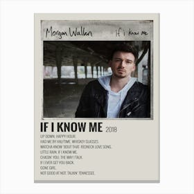 If I Know Me Album Poster Canvas 1 Canvas Print