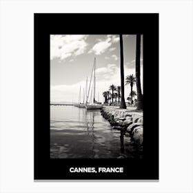 Poster Of Cannes, France, Mediterranean Black And White Photography Analogue 1 Canvas Print