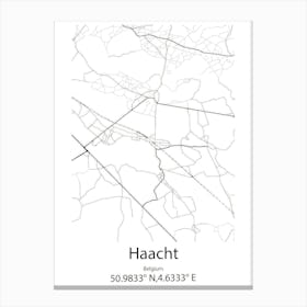 Haacht,Belgium Minimalist Map Canvas Print