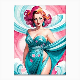 Portrait Of A Curvy Woman Wearing A Sexy Costume (27) Canvas Print