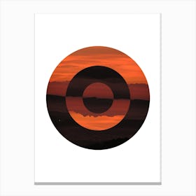 Abstract Circle Red Landscape Canvas Print