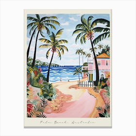 Poster Of Palm Beach, Australia, Matisse And Rousseau Style 3 Canvas Print