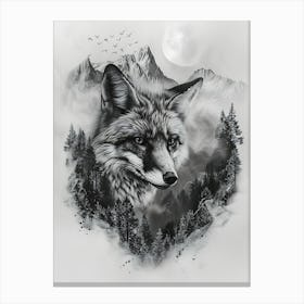Wolf In The Forest 9 Canvas Print