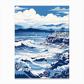 A Screen Print Of Byron Bay Australia 1 Canvas Print