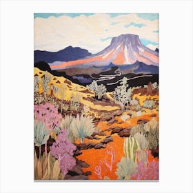 Mount Kilimanjaro Tanzania 4 Colourful Mountain Illustration Canvas Print