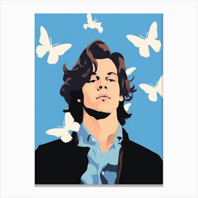 Harry Styles Blue Butterfly 2 Canvas Print