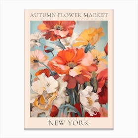 Autumn Flower Market Poster New York 2 Canvas Print