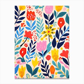 Flowers 38, Matisse style, Floral texture Canvas Print