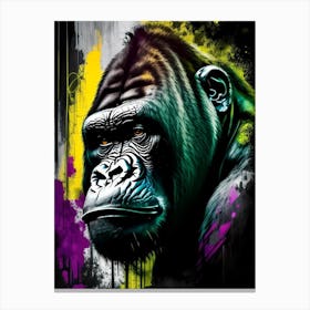 Gorilla With Graffiti Background Gorillas Graffiti Style 4 Canvas Print