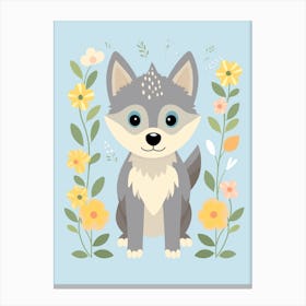 Baby Animal Illustration  Wolf 2 Canvas Print