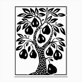 Pear Tree Simple Geometric Nature Stencil 3 Canvas Print