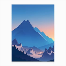 Misty Mountains Vertical Composition In Blue Tone 60 Canvas Print