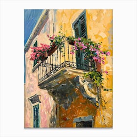 Balcony Painting In Bari 3 Canvas Print
