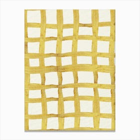 Yellow And White Woven Pattern Canvas Print