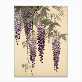 Fuji Wisteria 1 Vintage Japanese Botanical Canvas Print