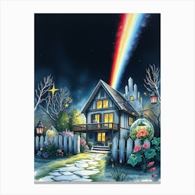 Rainbow House 2 Canvas Print