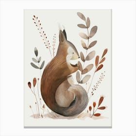 Charming Nursery Kids Animals Squirrel 7 Canvas Print