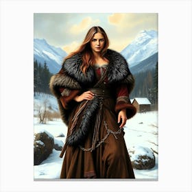 Scandinavian Women Portrait Painting Canvas Print