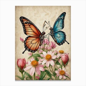 Butterflies In The Garden Canvas Print