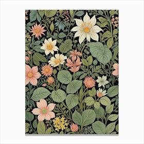 Floral on Dark Background Canvas Print