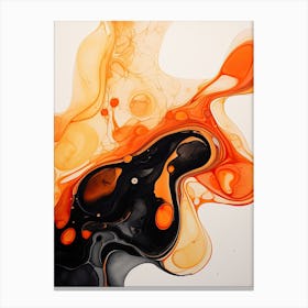 Black And Orange Flow Asbtract Painting 3 Canvas Print