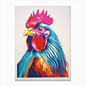 Andy Warhol Style Bird Rooster 4 Canvas Print
