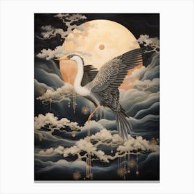 Crane 1 Gold Detail Painting Canvas Print