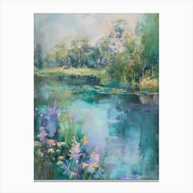  Floral Garden Enchanted Pond 4 Canvas Print