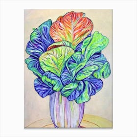 Lettuce Fauvist vegetable Canvas Print