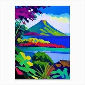 Isla De Ometepe Nicaragua Colourful Painting Tropical Destination Canvas Print