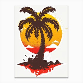 Palm Tree At Sunset 8 Canvas Print