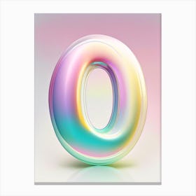 O, Alphabet Bubble Rainbow 4 Canvas Print