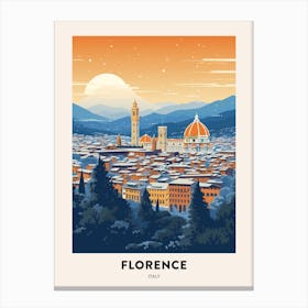 Winter Night  Travel Poster Florence Italy 1 Canvas Print