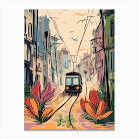 Lisbon, Flower Collage 7 Canvas Print