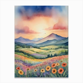 Watercolor Landscape Painting 1 Canvas Print