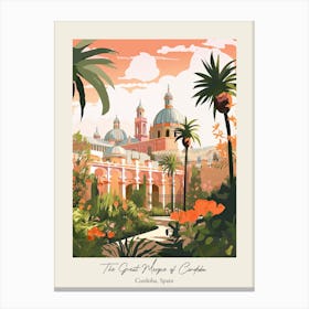 The Great Mosque Of Cordoba   Cordoba, Spain   Cute Botanical Illustration Travel 1 Poster Canvas Print