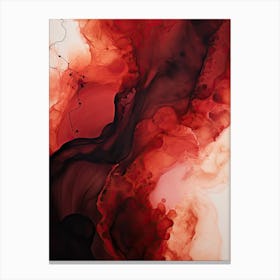 Red And Black Flow Asbtract Painting 2 Canvas Print