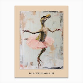 Dinosaur Dancing In A Tutu Pastels 1 Poster Canvas Print
