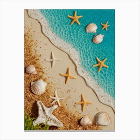 Sea Shells On The Beach Canvas Print