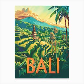 Bali Travel Poster Canvas Print