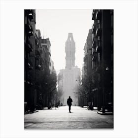 Barcelona, Spain, Mediterranean Black And White Photography Analogue 2 Canvas Print