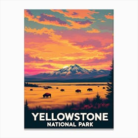 Yellowstone National Park Vintage V 11 Canvas Print