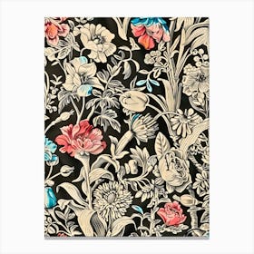 Floral Wallpaper Inspired by William Morris 2 Canvas Print