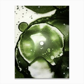 Watercolor Abstraction Green Drop Canvas Print