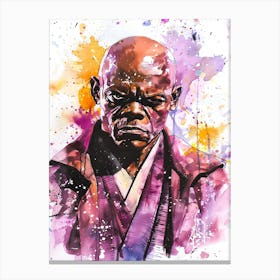 Mace Windu From Star Wars Watercolor Canvas Print