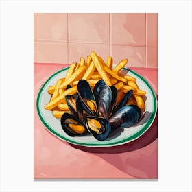 Mussels And Fries Canvas Print