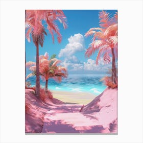 Pink Sand Beach Summer Print Canvas Print