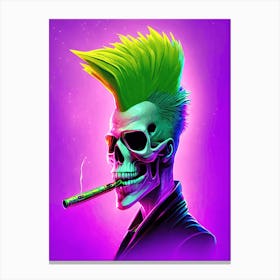 Punk Skull Smoking Canvas Print